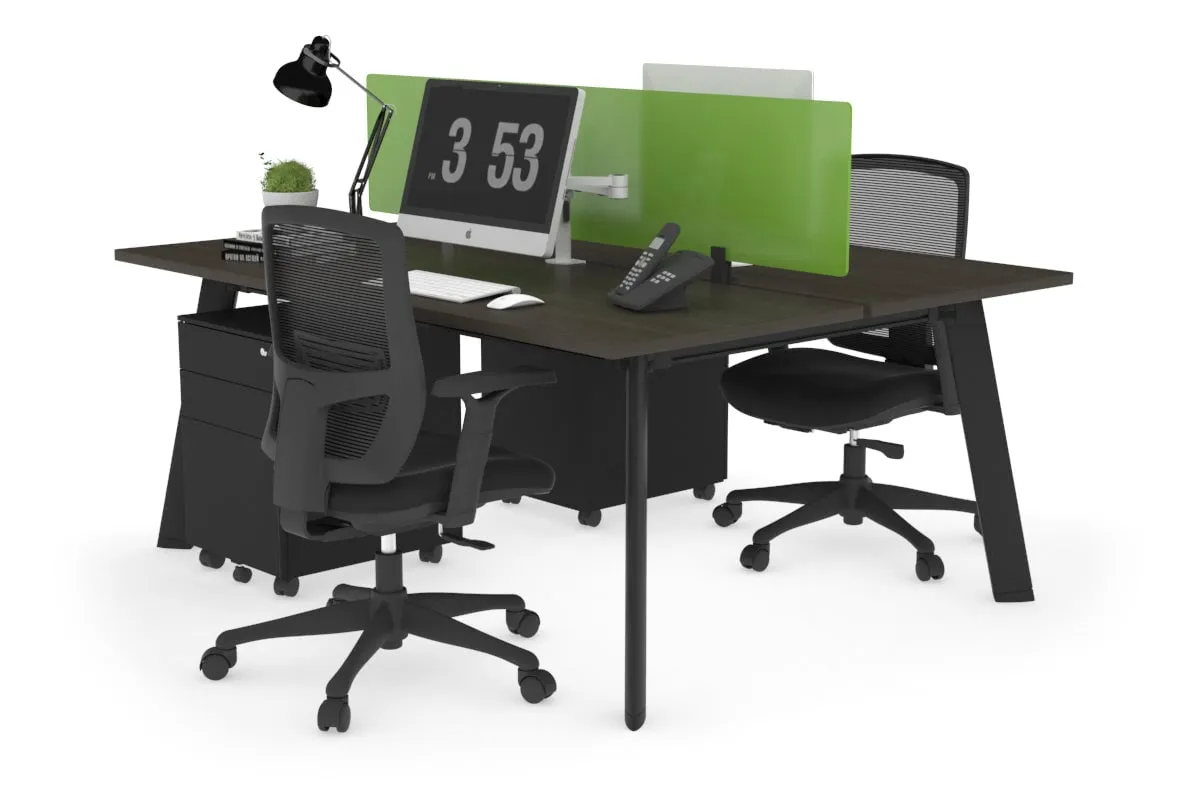 Switch - 2 Person Workstation Black Frame [1600L x 700W]