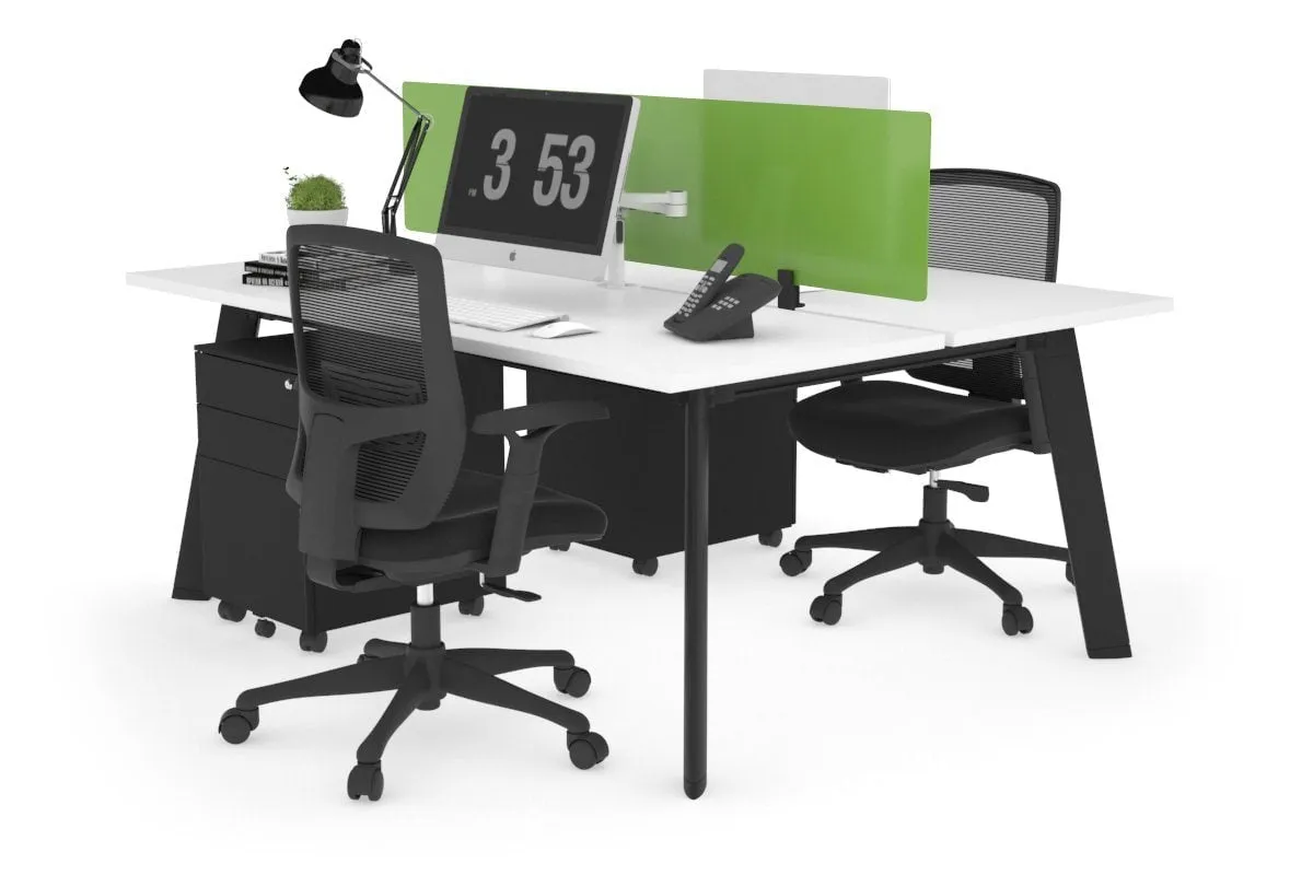 Switch - 2 Person Workstation Black Frame [1600L x 700W]