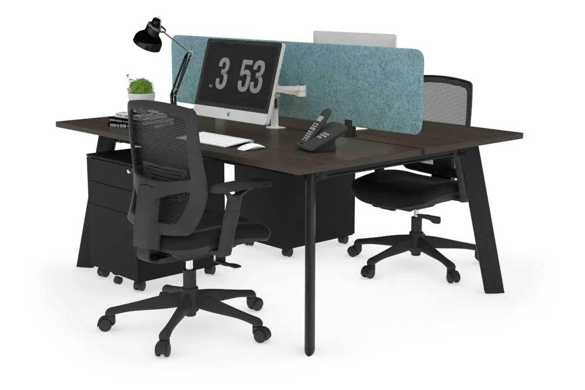 Switch - 2 Person Workstation Black Frame [1600L x 700W]