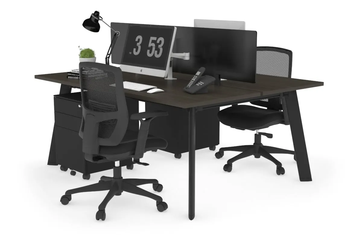 Switch - 2 Person Workstation Black Frame [1600L x 700W]