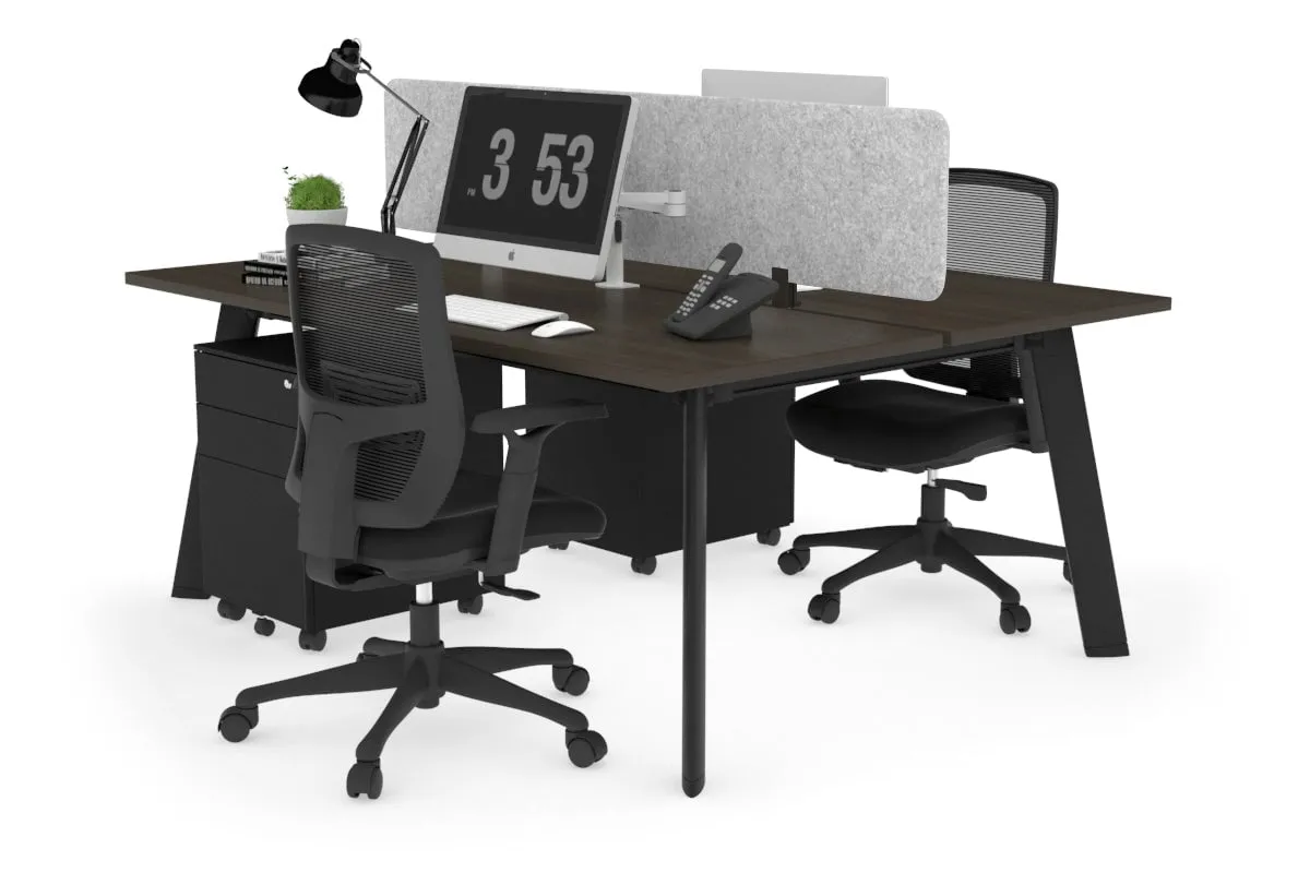 Switch - 2 Person Workstation Black Frame [1600L x 700W]