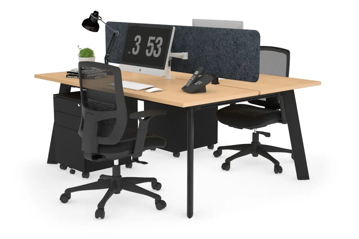 Switch - 2 Person Workstation Black Frame [1600L x 700W]