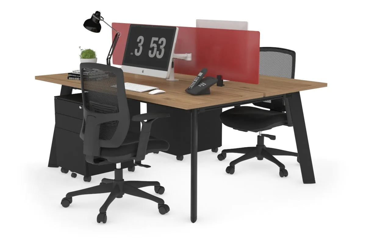 Switch - 2 Person Workstation Black Frame [1600L x 700W]