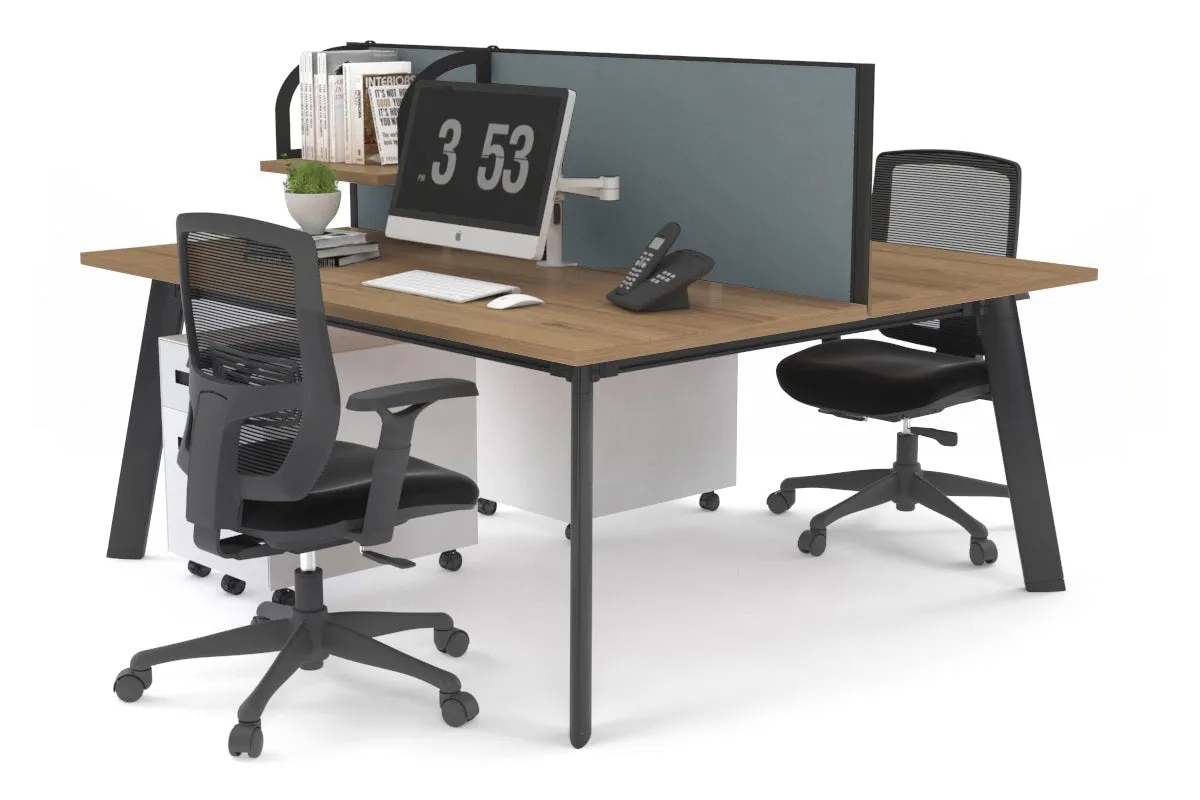 Switch - 2 Person Workstation Black Frame [1600L x 700W]