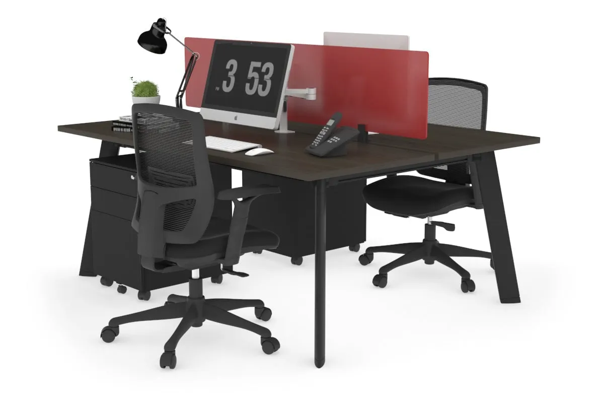 Switch - 2 Person Workstation Black Frame [1600L x 700W]