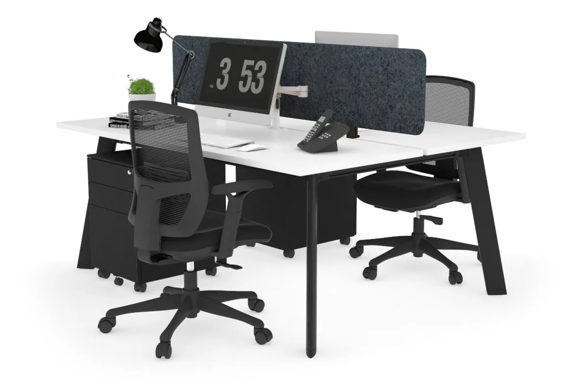 Switch - 2 Person Workstation Black Frame [1600L x 700W]