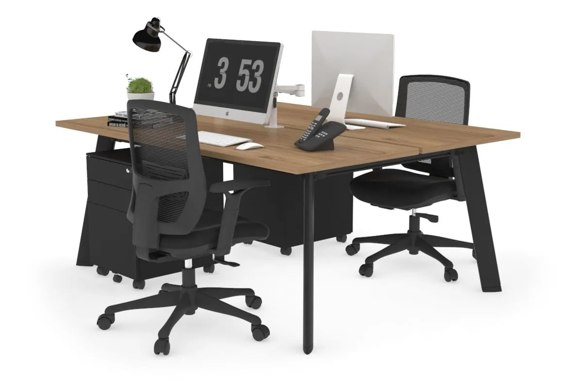 Switch - 2 Person Workstation Black Frame [1600L x 700W]