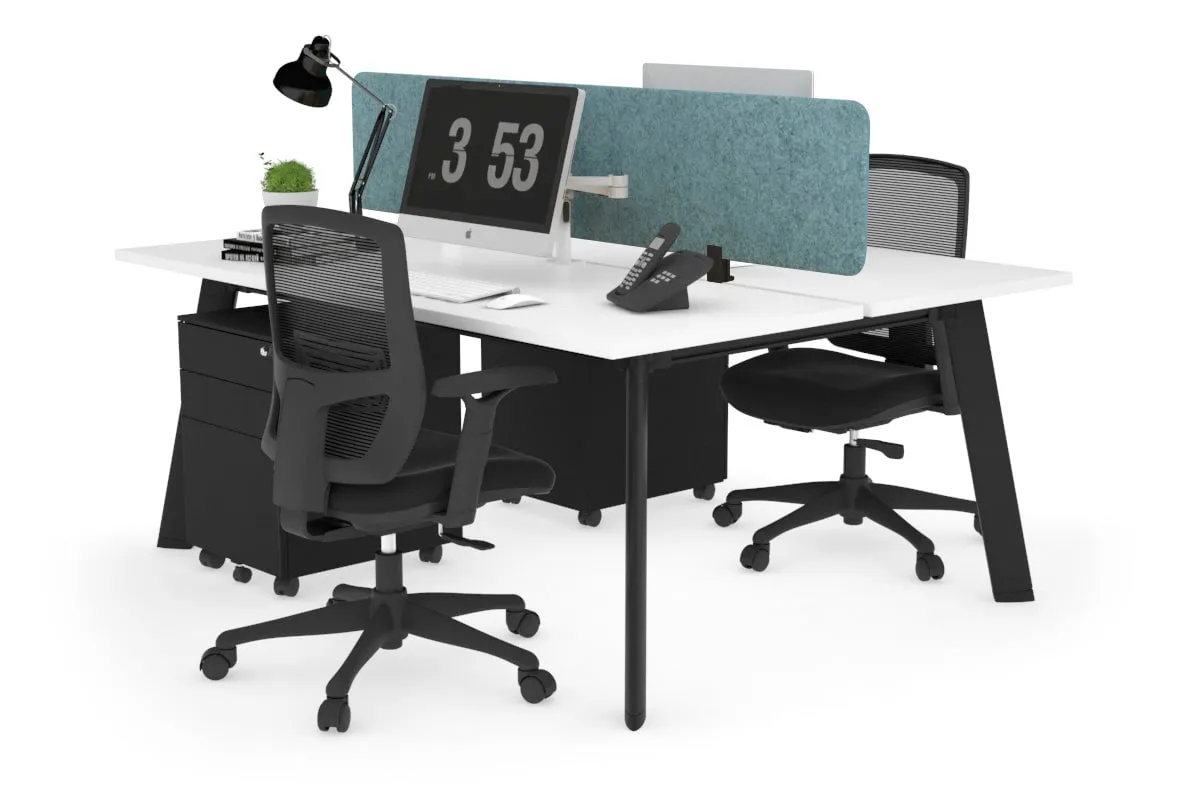 Switch - 2 Person Workstation Black Frame [1600L x 700W]