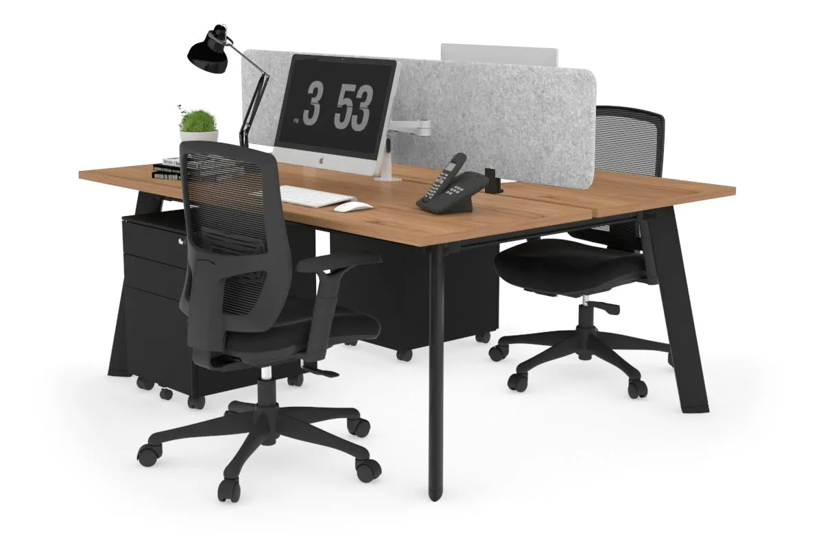 Switch - 2 Person Workstation Black Frame [1600L x 700W]