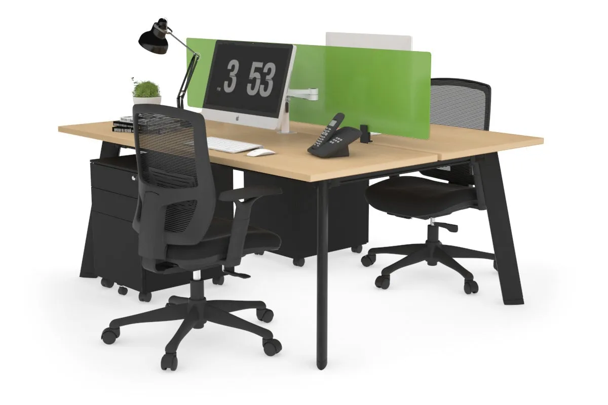 Switch - 2 Person Workstation Black Frame [1600L x 700W]