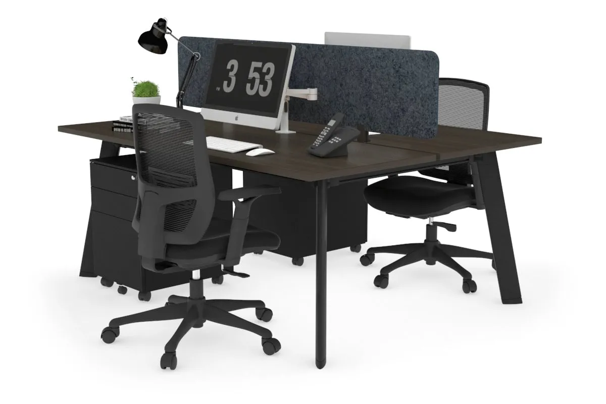 Switch - 2 Person Workstation Black Frame [1600L x 700W]