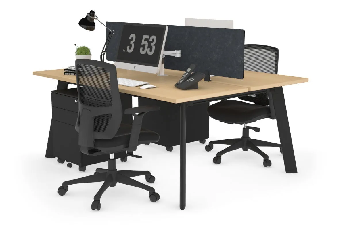 Switch - 2 Person Workstation Black Frame [1600L x 700W]