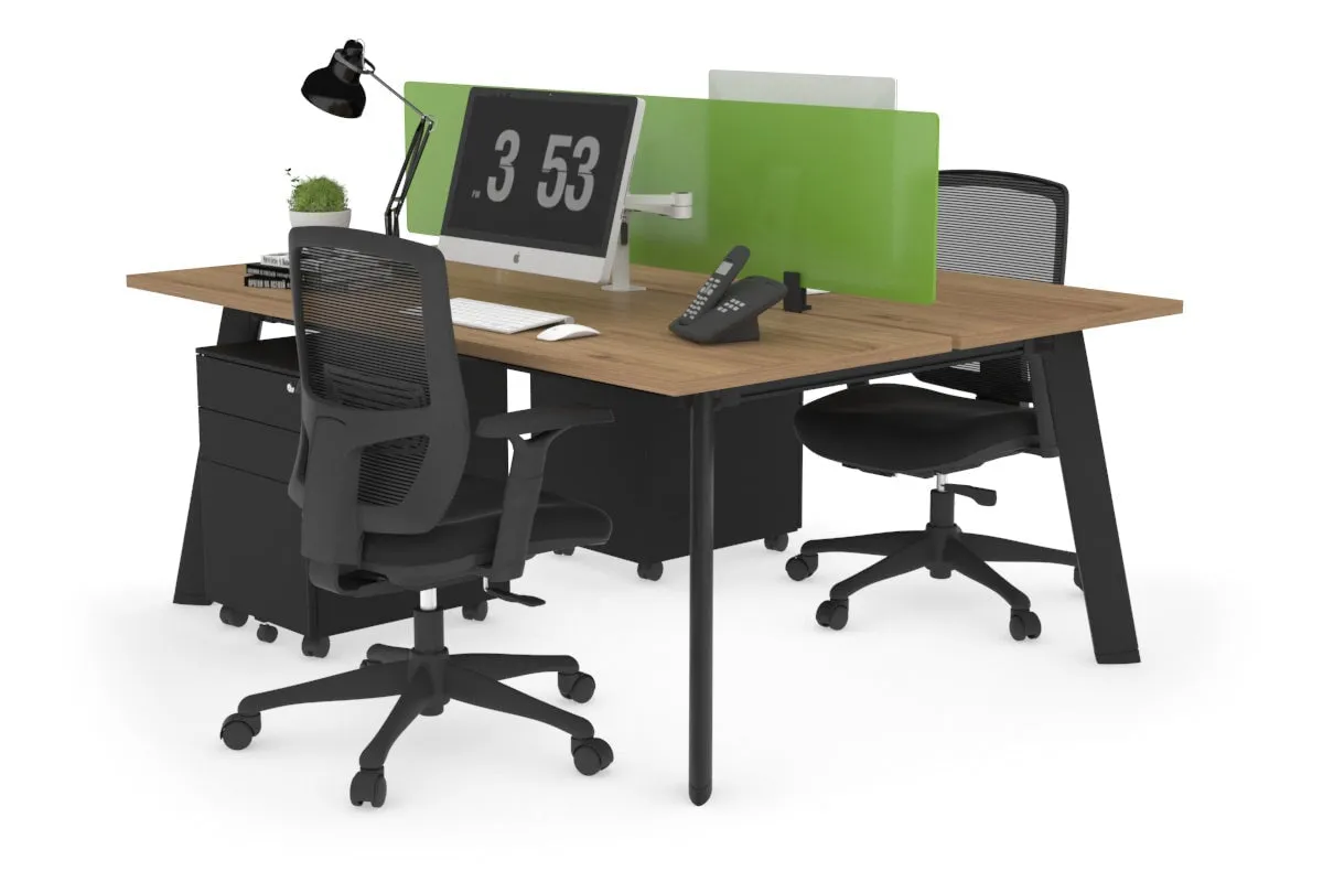 Switch - 2 Person Workstation Black Frame [1600L x 700W]