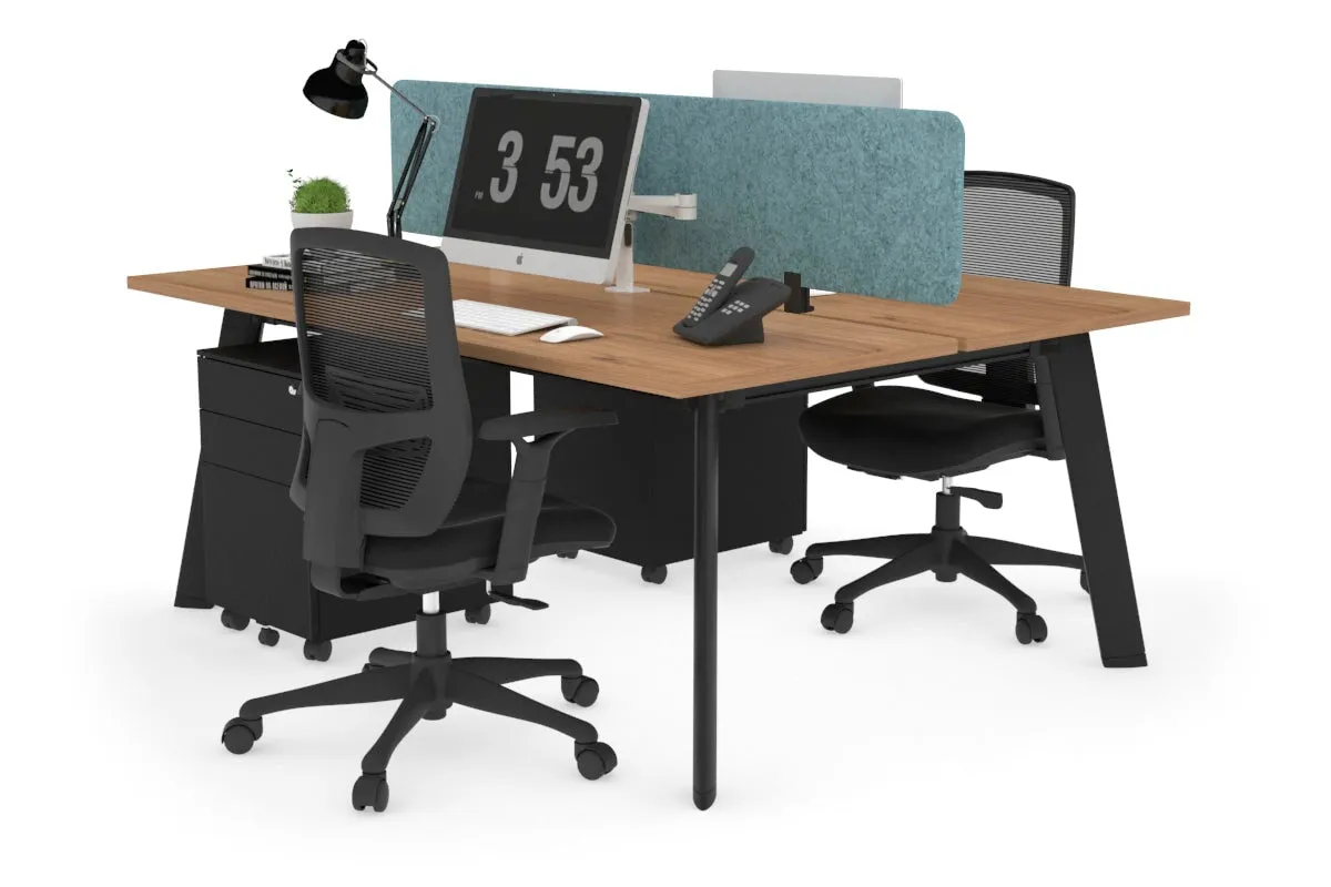 Switch - 2 Person Workstation Black Frame [1600L x 700W]