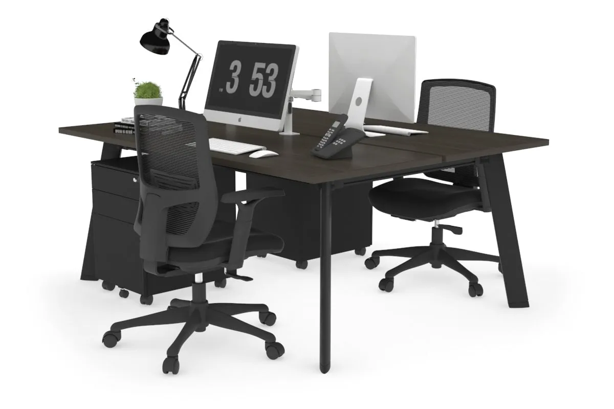 Switch - 2 Person Workstation Black Frame [1600L x 700W]