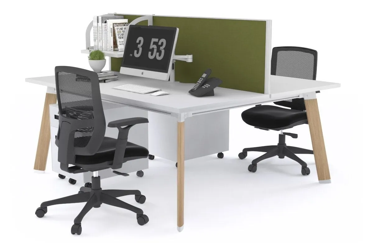 Switch - 2 Person Workstation Wood Imprint Frame [1400L x 800W with Cable Scallop]
