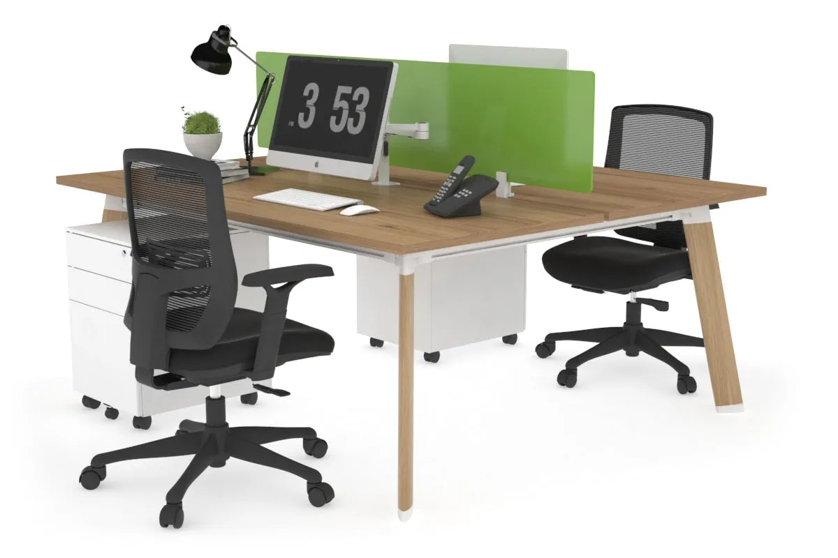 Switch - 2 Person Workstation Wood Imprint Frame [1400L x 800W with Cable Scallop]