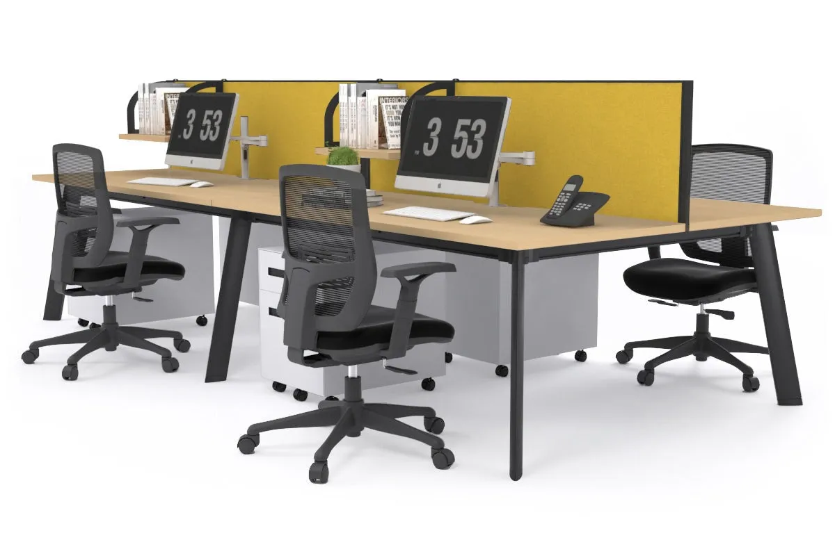 Switch - 4 Person Workstation Black Frame [1400L x 700W]