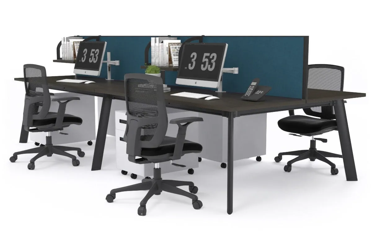 Switch - 4 Person Workstation Black Frame [1400L x 700W]