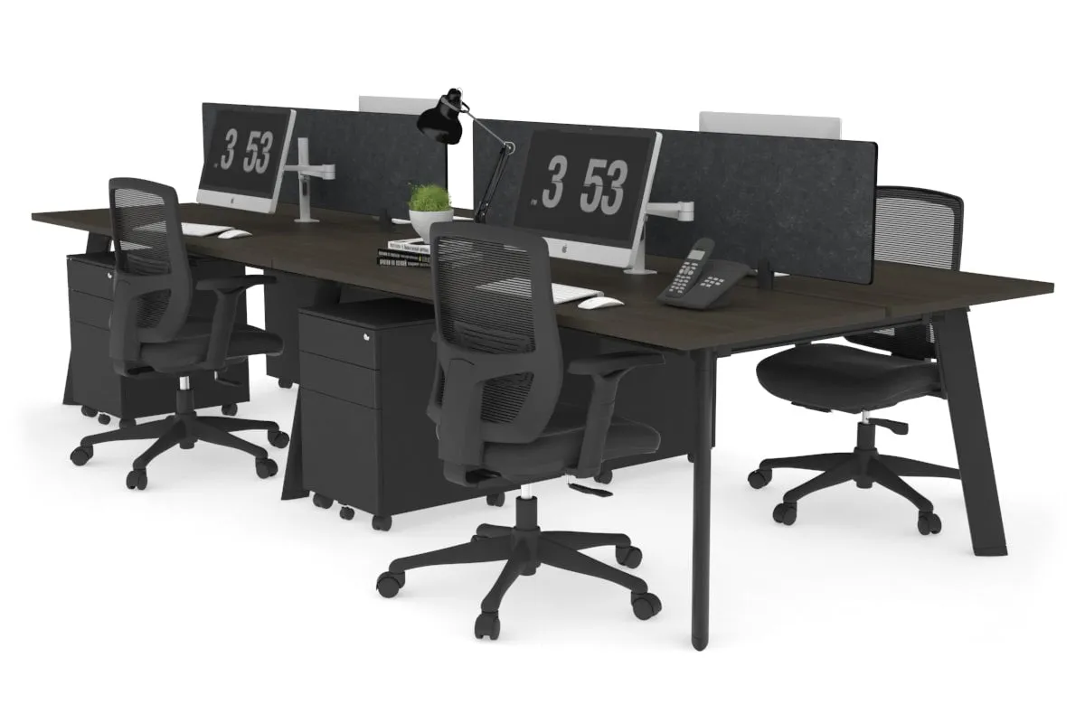 Switch - 4 Person Workstation Black Frame [1400L x 700W]