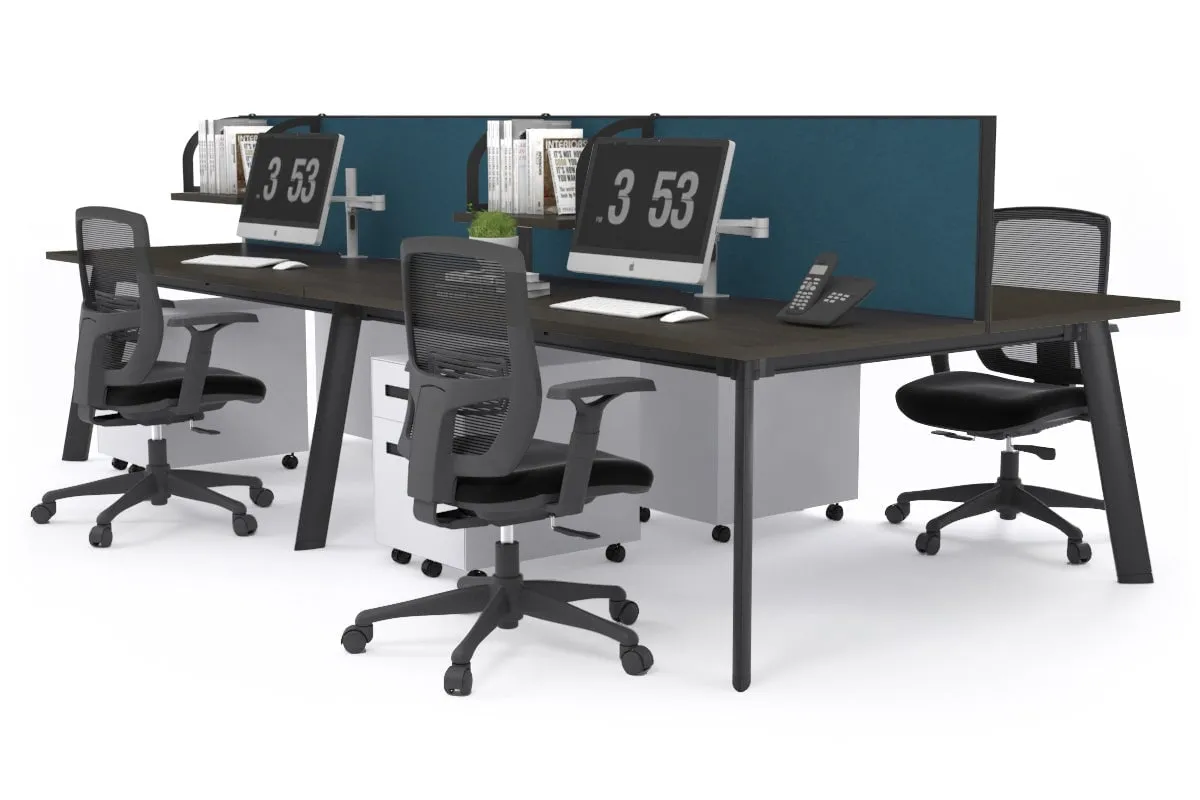 Switch - 4 Person Workstation Black Frame [1800L x 700W]