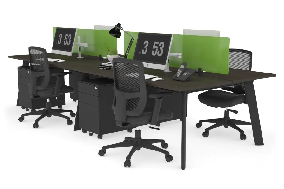 Switch - 4 Person Workstation Black Frame [1800L x 700W]