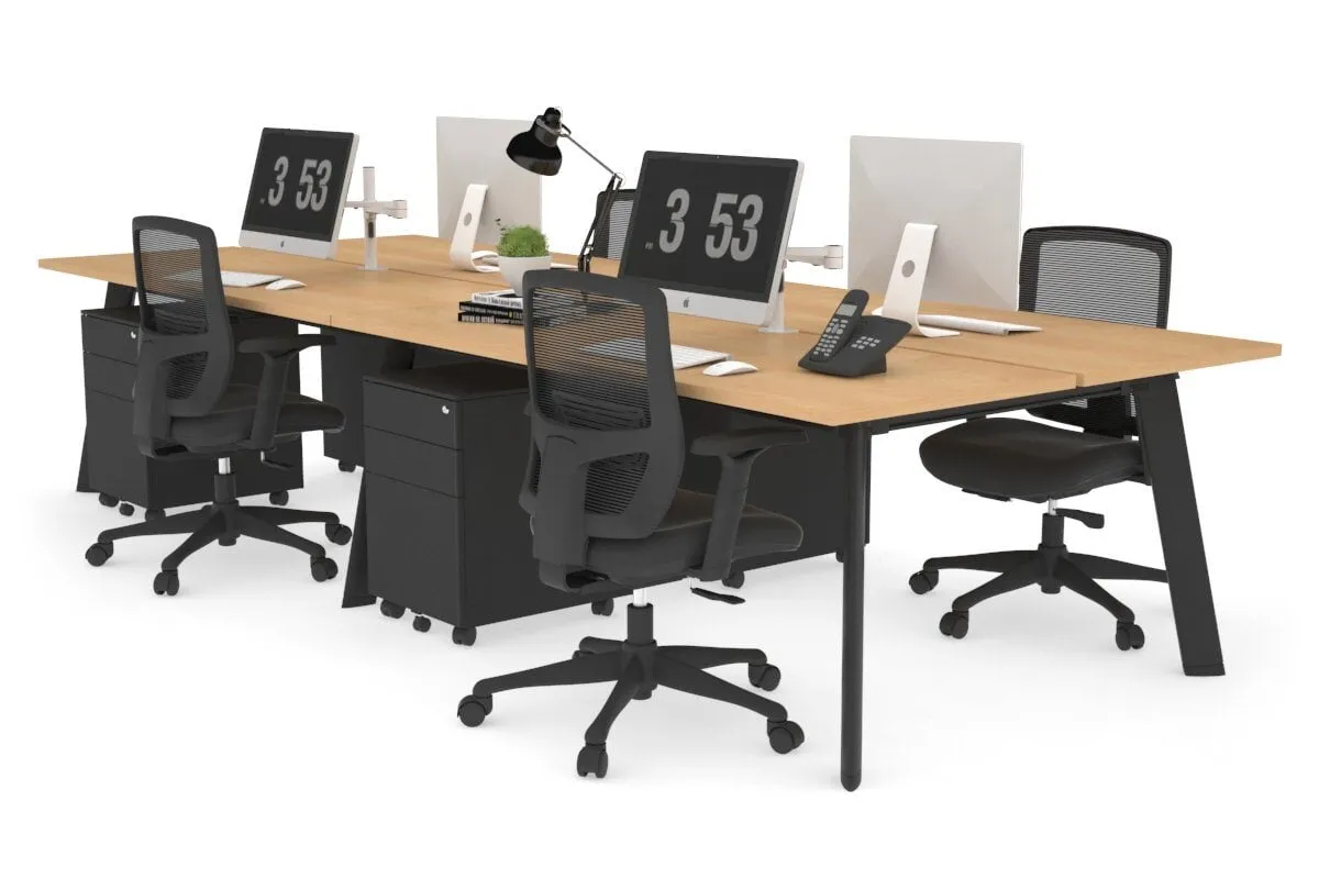 Switch - 4 Person Workstation Black Frame [1800L x 700W]
