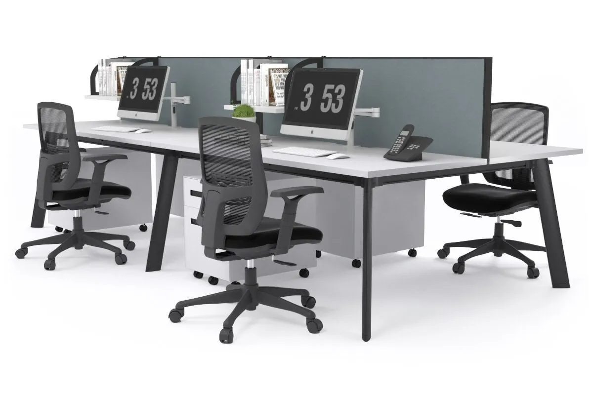 Switch - 4 Person Workstation Black Frame [1800L x 700W]