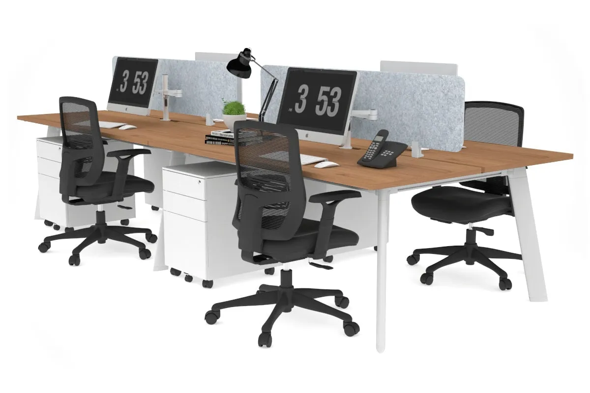 Switch - 4 Person Workstation White Frame [1400L x 800W with Cable Scallop]