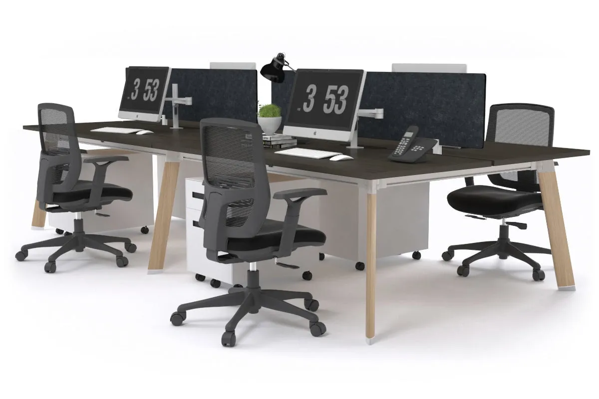 Switch - 4 Person Workstation Wood Imprint Frame [1400L x 800W with Cable Scallop]