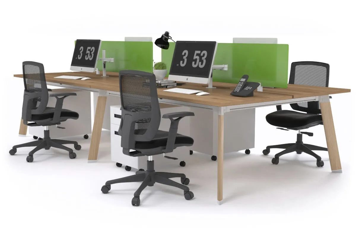 Switch - 4 Person Workstation Wood Imprint Frame [1400L x 800W with Cable Scallop]