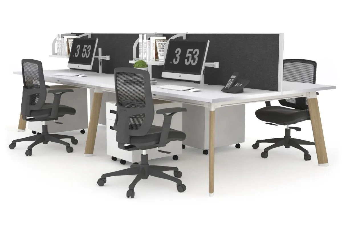 Switch - 4 Person Workstation Wood Imprint Frame [1400L x 800W with Cable Scallop]