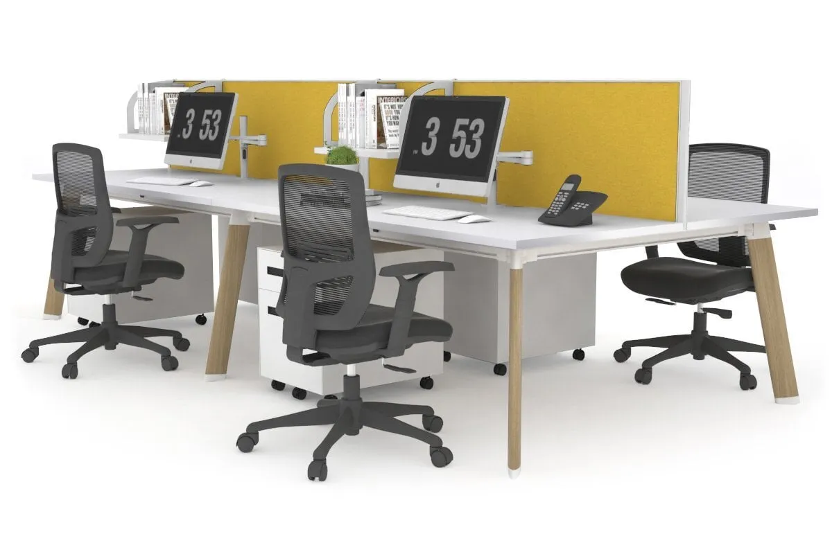 Switch - 4 Person Workstation Wood Imprint Frame [1400L x 800W with Cable Scallop]