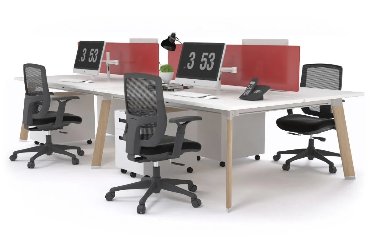 Switch - 4 Person Workstation Wood Imprint Frame [1400L x 800W with Cable Scallop]
