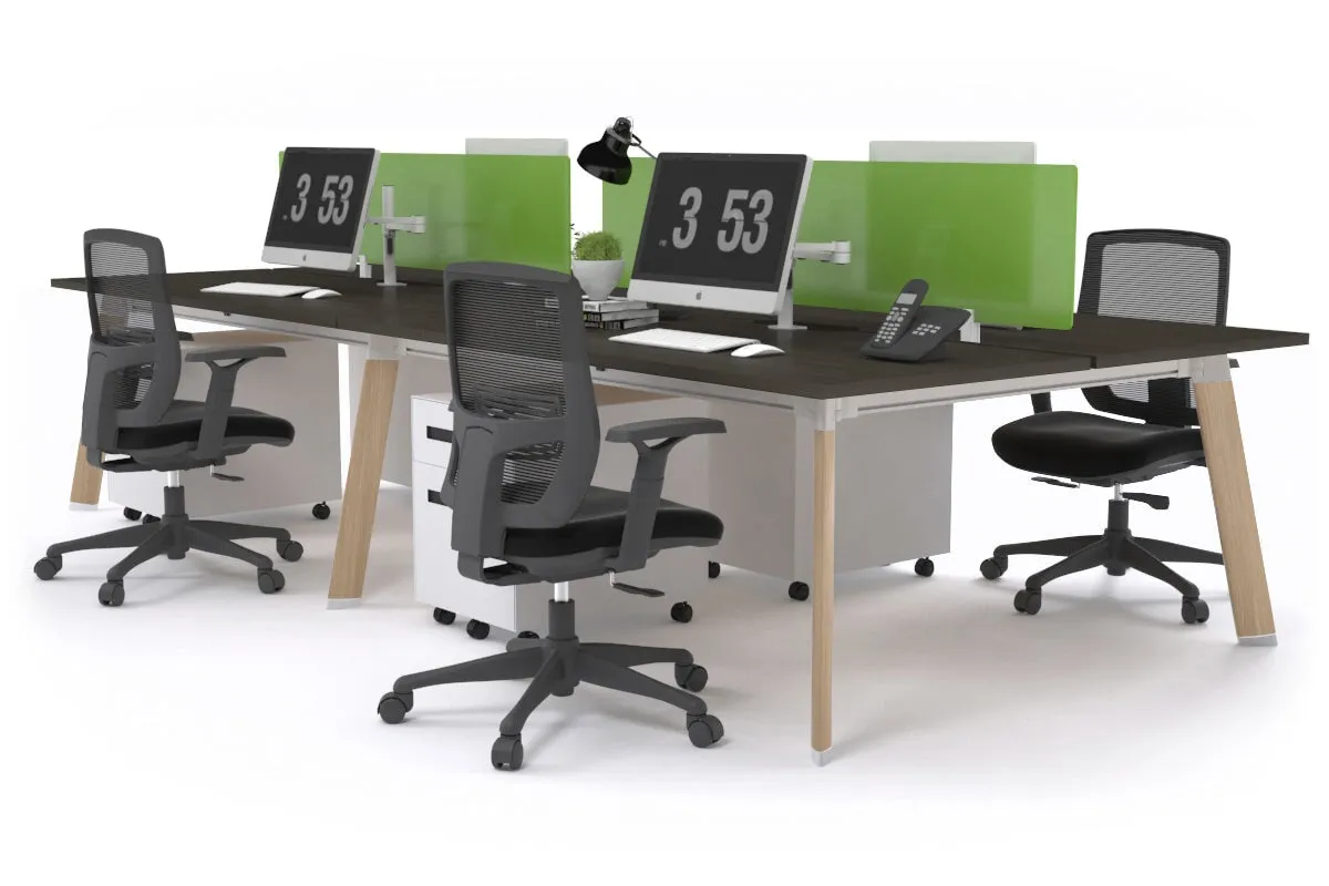 Switch - 4 Person Workstation Wood Imprint Frame [1400L x 800W with Cable Scallop]