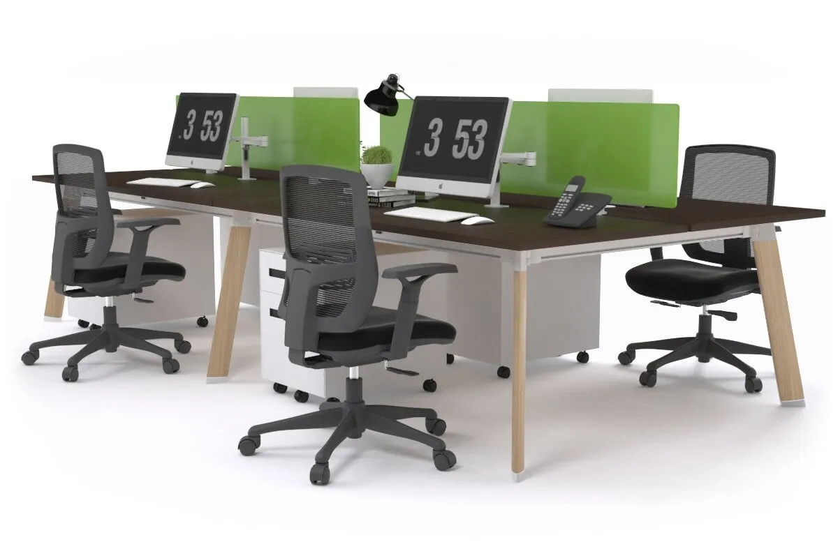 Switch - 4 Person Workstation Wood Imprint Frame [1400L x 800W with Cable Scallop]