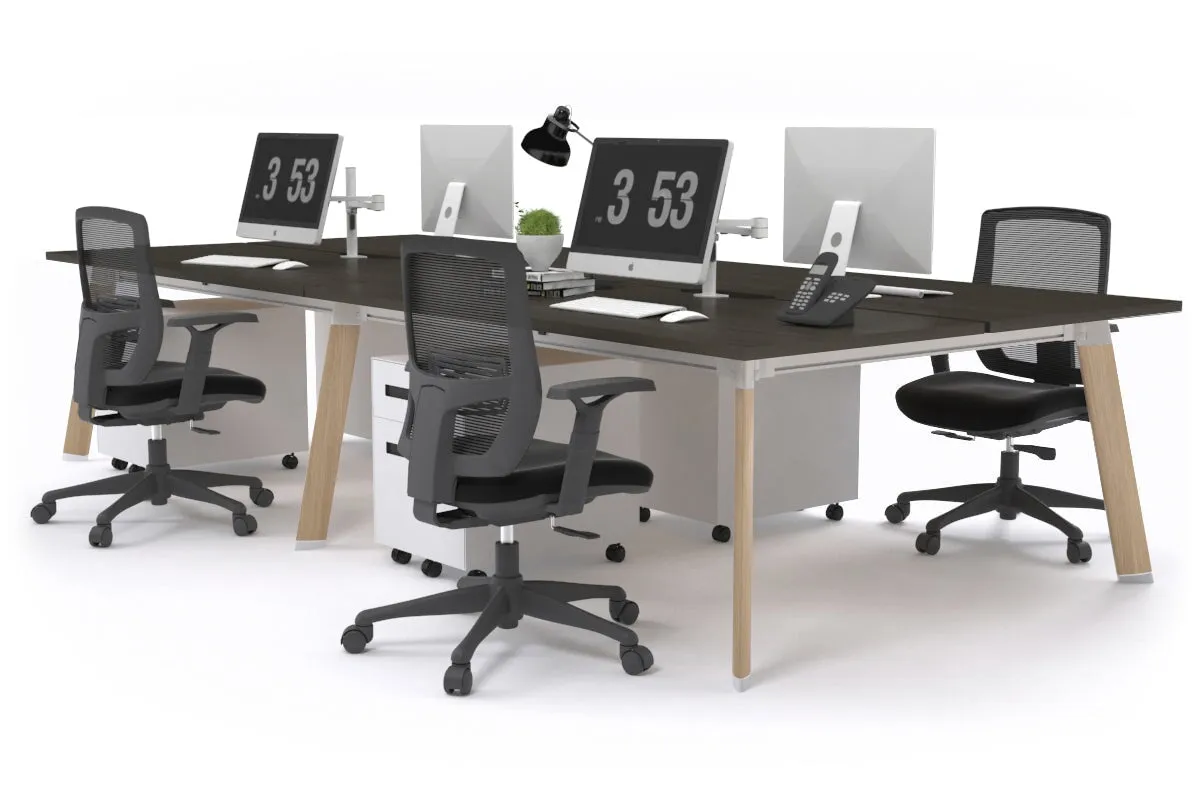 Switch - 4 Person Workstation Wood Imprint Frame [1400L x 800W with Cable Scallop]