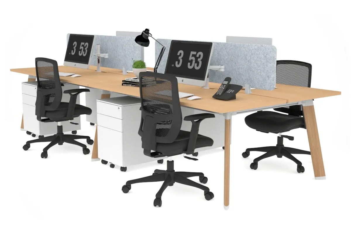 Switch - 4 Person Workstation Wood Imprint Frame [1400L x 800W with Cable Scallop]