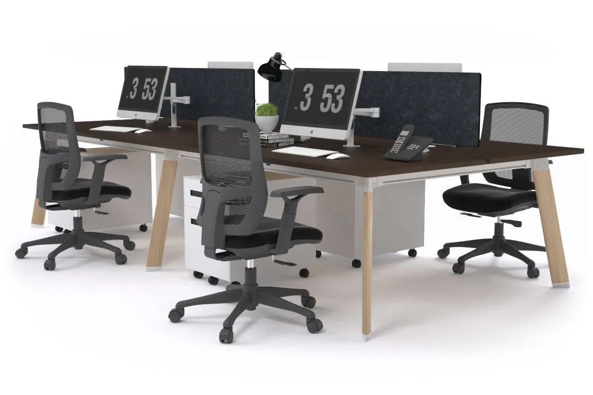 Switch - 4 Person Workstation Wood Imprint Frame [1400L x 800W with Cable Scallop]