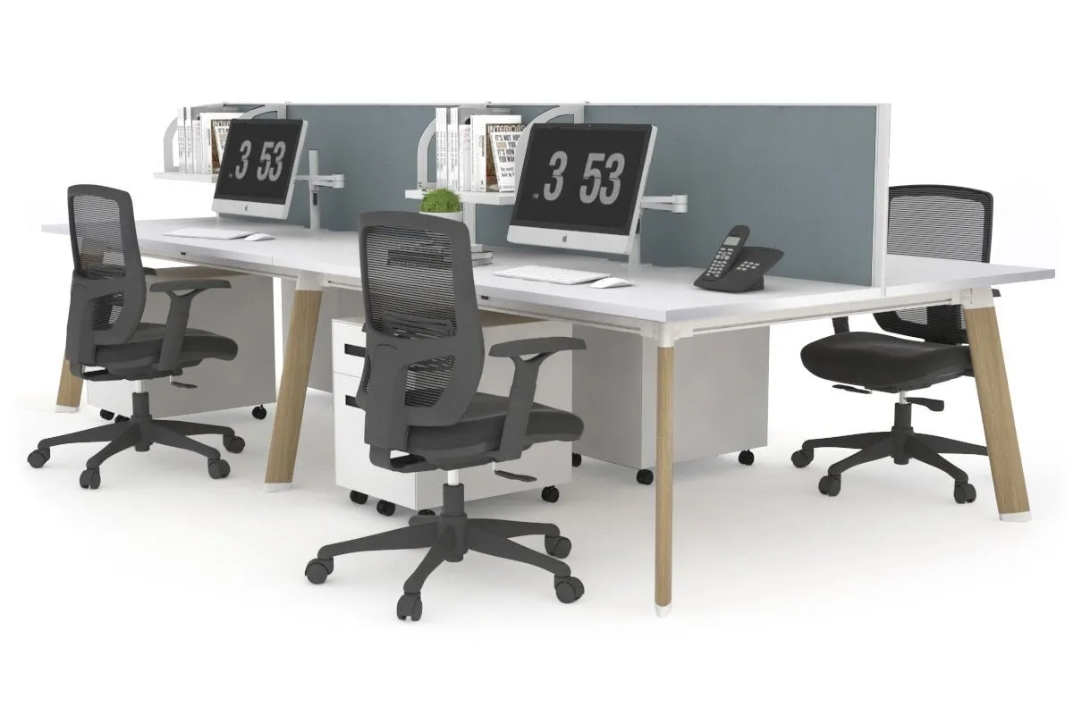 Switch - 4 Person Workstation Wood Imprint Frame [1400L x 800W with Cable Scallop]