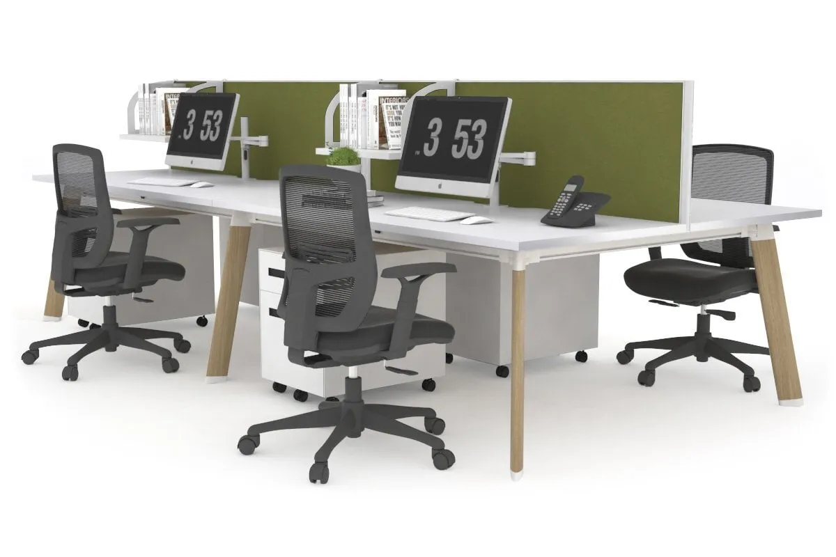 Switch - 4 Person Workstation Wood Imprint Frame [1400L x 800W with Cable Scallop]