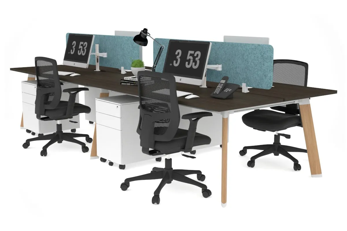 Switch - 4 Person Workstation Wood Imprint Frame [1400L x 800W with Cable Scallop]