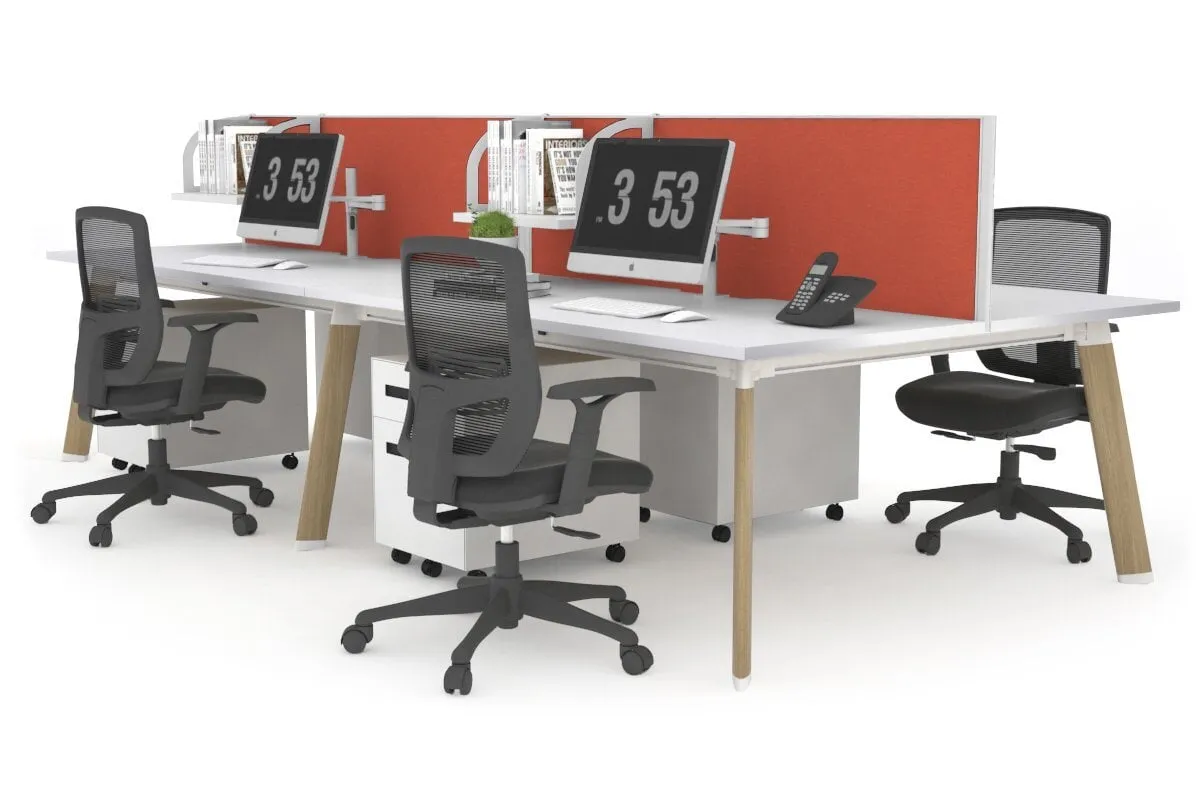 Switch - 4 Person Workstation Wood Imprint Frame [1400L x 800W with Cable Scallop]