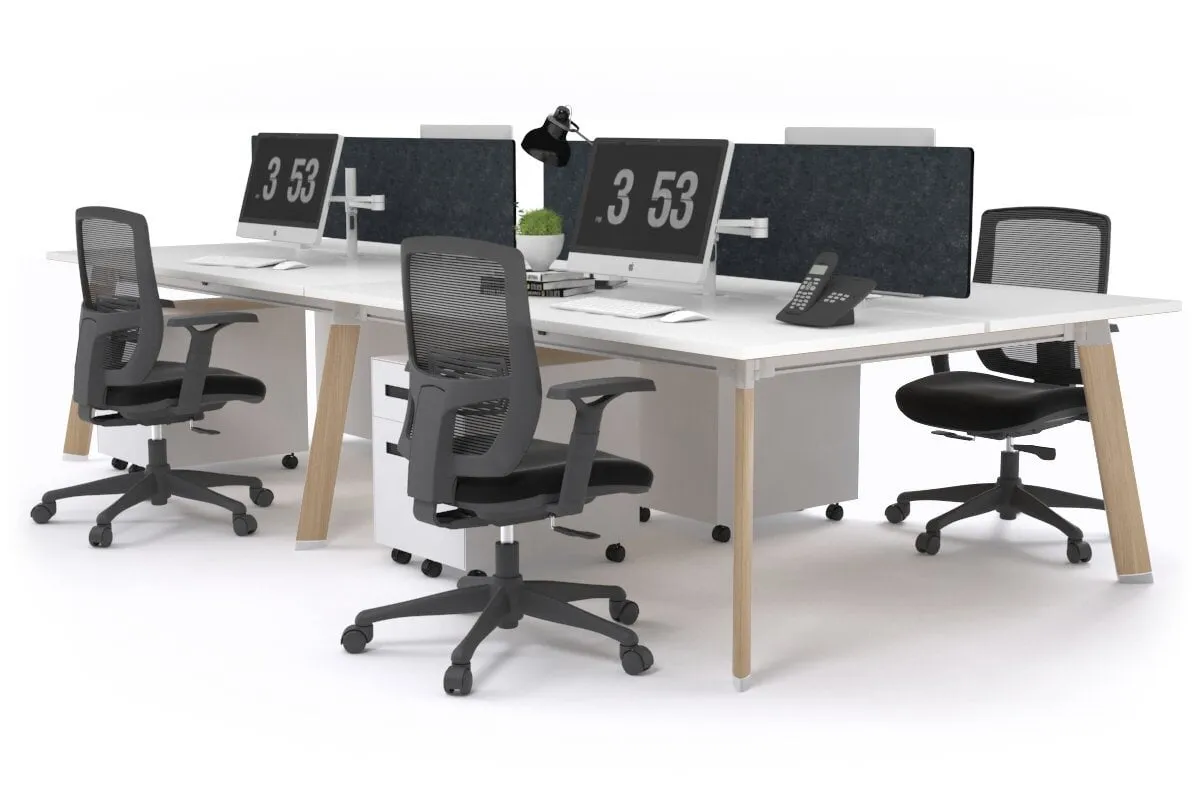Switch - 4 Person Workstation Wood Imprint Frame [1400L x 800W with Cable Scallop]