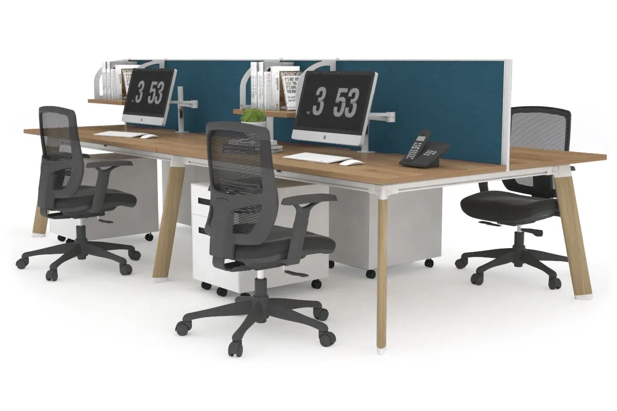 Switch - 4 Person Workstation Wood Imprint Frame [1400L x 800W with Cable Scallop]
