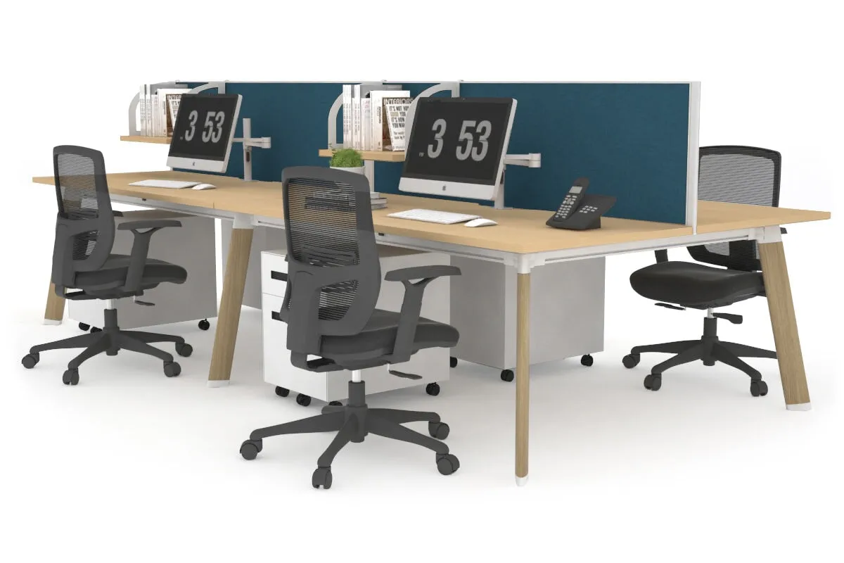 Switch - 4 Person Workstation Wood Imprint Frame [1400L x 800W with Cable Scallop]