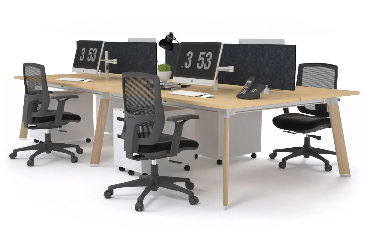 Switch - 4 Person Workstation Wood Imprint Frame [1400L x 800W with Cable Scallop]