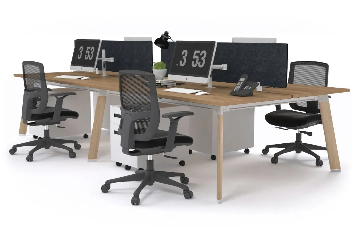 Switch - 4 Person Workstation Wood Imprint Frame [1400L x 800W with Cable Scallop]