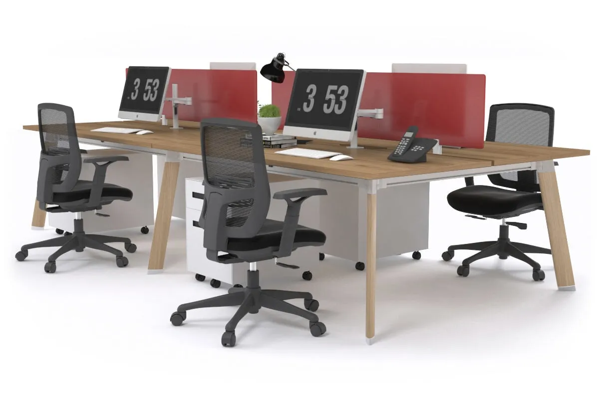 Switch - 4 Person Workstation Wood Imprint Frame [1400L x 800W with Cable Scallop]
