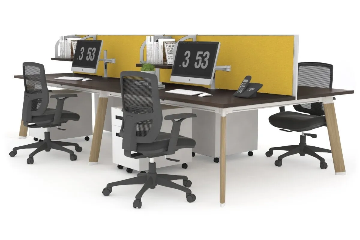Switch - 4 Person Workstation Wood Imprint Frame [1400L x 800W with Cable Scallop]